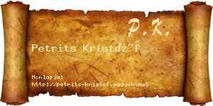 Petrits Kristóf névjegykártya
