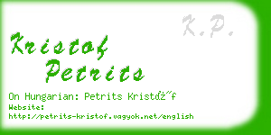 kristof petrits business card